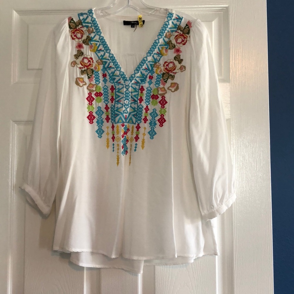 White blouse with embroidery